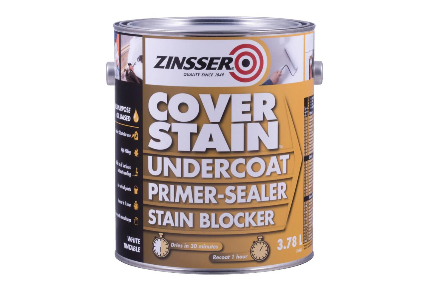 Zinsser CoverStain Primer Sealer Stain Blocker - White 3.78L
